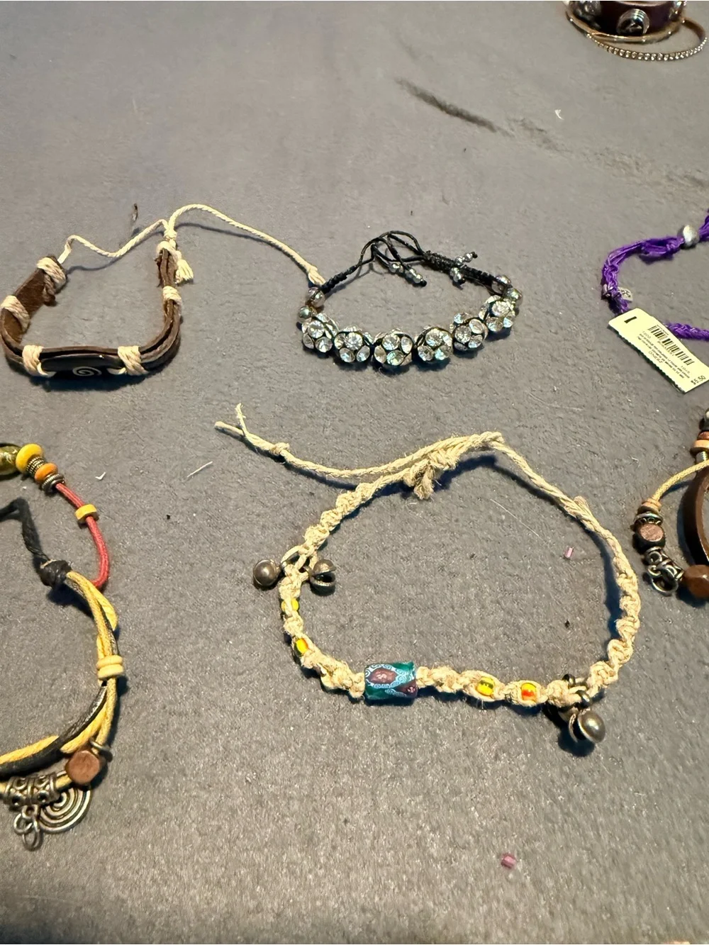 Handmade Multicolor & Purple Boho Friendship Bracelet Set